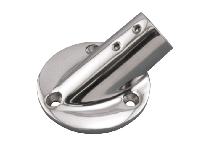 Stainless Steel Round Rail Base - 30 Degree Angle, Railing and Bimini, S3650-0300, S3650-0301